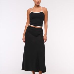 Abercrombie & Fitch Black Linen Maxi Skirt